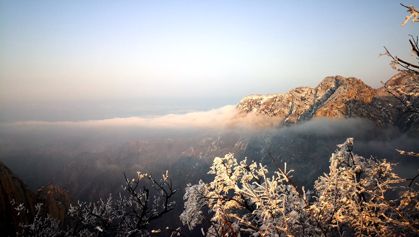 雪霽初晴 華山巍峨美如畫。左小峰 攝