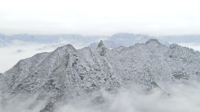 春雪落秦嶺，銀裝素裹美如畫。張玉龍 攝