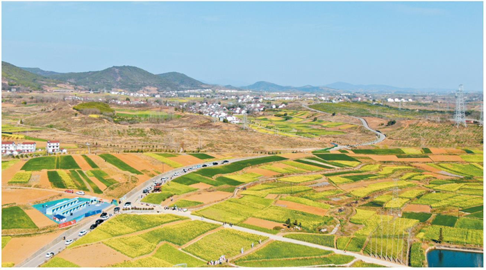 3月15日，2024最美油菜花海漢中旅游文化節(jié)（第15屆）暨全市春季主題招商周活動(dòng)在漢中市洋縣啟動(dòng)。圖為洋縣洋州街道龍泉觀花點(diǎn)。